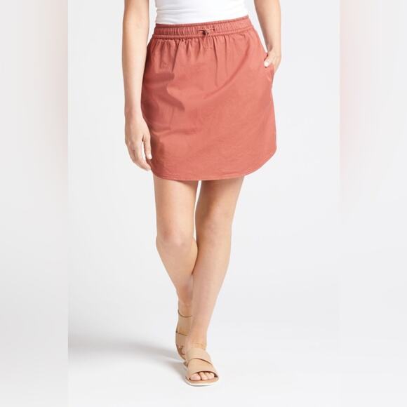 Evereve Sundry Sunday Skirt Bungee Drawstring Terracotta Rust Orange Size Medium - Picture 2 of 12